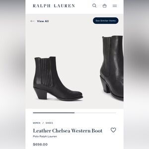 Ralph Lauren Black Heeled Chelsea Boots